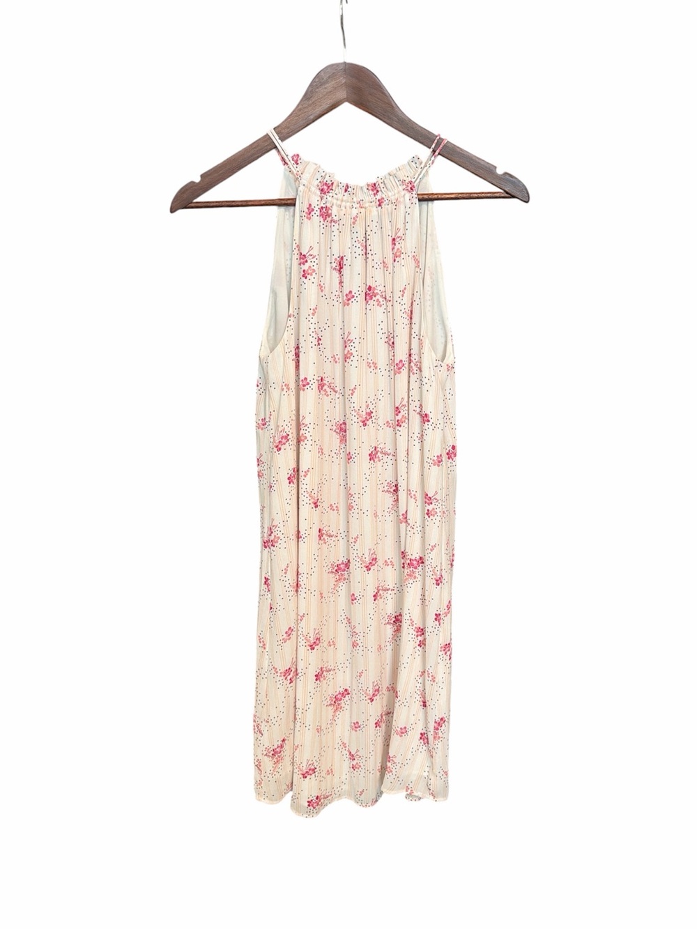 NWT‎ Loft high neck tie dress size small flowy floral cream pink work casual